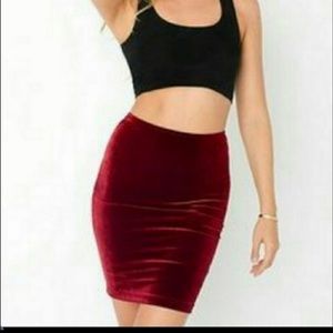 American Apparel Velvet Pencil Skirt